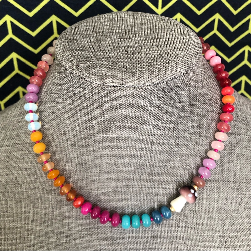 Rainbow🌈 Stone Crystal Candy Necklace - Picture 7 of 13